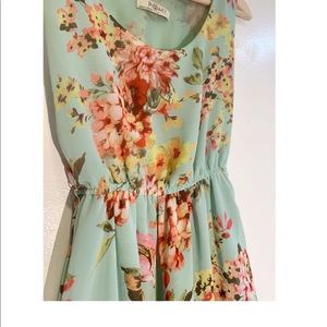 Teal Floral Dress